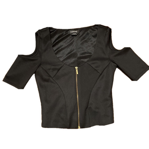 🌹 Bebe 🌹 Zipper Cutout Shoulder Top